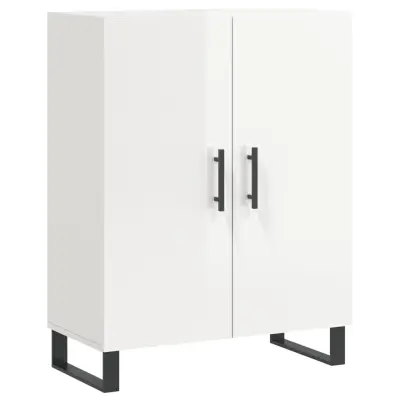 vidaXL Komoda visok sijaj bela 69,5x34x90 cm inženirski les