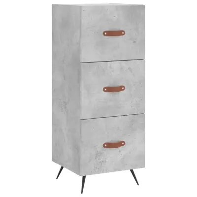 vidaXL Komoda betonsko siva 34,5x34x90 cm inženirski les