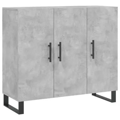 vidaXL Komoda betonsko siva 90x34x80 cm konstruiran les