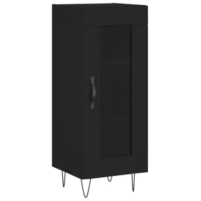 vidaXL Komoda črna 34,5x34x90 cm inženirski les