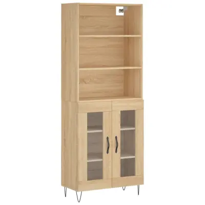 vidaXL Visoka komoda sonoma hrast 69,5x34x180 cm inženirski les