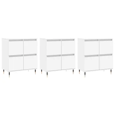 vidaXL Komoda 3 kosi bel inženirski les