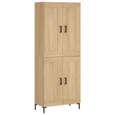 vidaXL Visoka komoda sonoma hrast 69,5x34x180 cm inženirski les