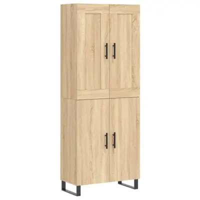 vidaXL Visoka komoda sonoma hrast 69,5x34x180 cm inženirski les