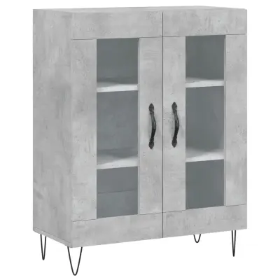 vidaXL Komoda betonsko siva 69,5x34x90 cm inženirski les