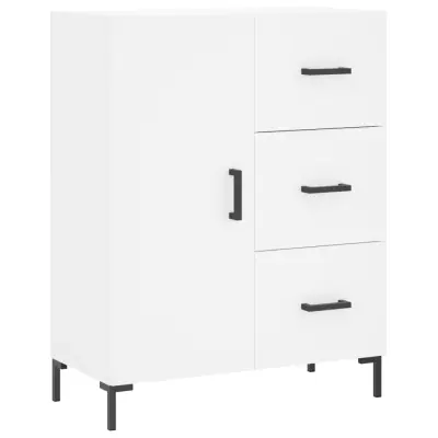 vidaXL Komoda bela 69,5x34x90 cm inženirski les