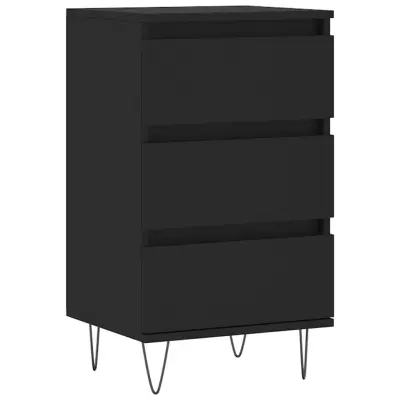 vidaXL Komoda črna 40x35x70 cm inženirski les