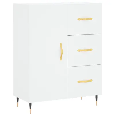 vidaXL Komoda bela 69,5x34x90 cm inženirski les