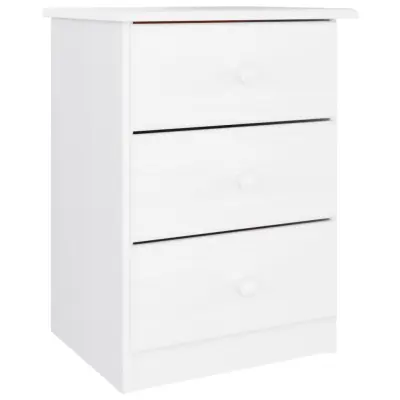 vidaXL Nočna omarica ALTA bela 41x35x55,5 cm trdna borovina