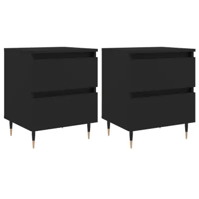 vidaXL Nočna omarica 2 kosa črna 40x35x50 cm inženirski les