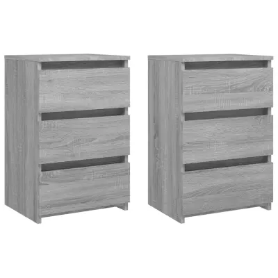 vidaXL Nočna omarica 2 kosa siva sonoma 40x35x62,5 cm konstruiran les