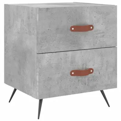 vidaXL Nočna omarica betonsko siva 40x35x47,5 cm inženirski les