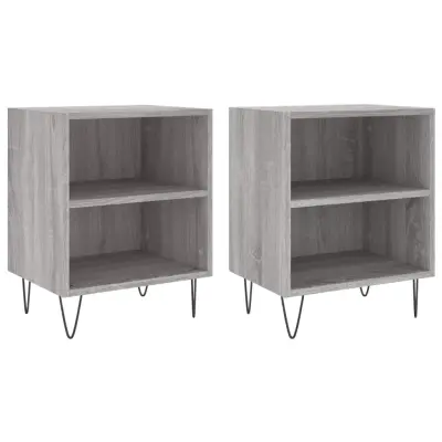 vidaXL Nočna omarica 2 kosa siva sonoma 40x30x50 cm inženirski les