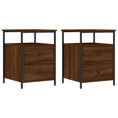 vidaXL Nočna omarica 2 kosa rjavi hrast 44x45x60 cm inženirski les