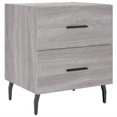 vidaXL Nočna omarica siva sonoma 40x35x47,5 cm inženirski les