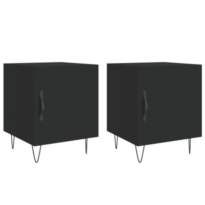 vidaXL Nočna omarica 2 kosa črna 40x40x50 cm inženirski les