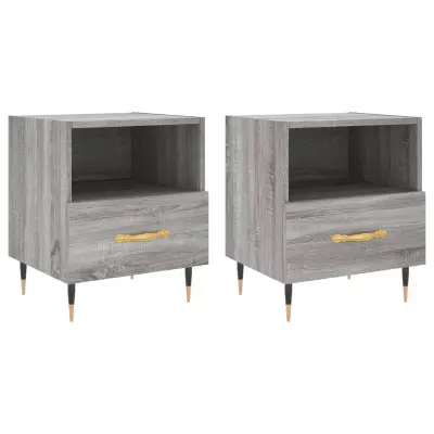 vidaXL Nočna omarica 2 kosa siva sonoma 40x35x47,5 cm inženirski les