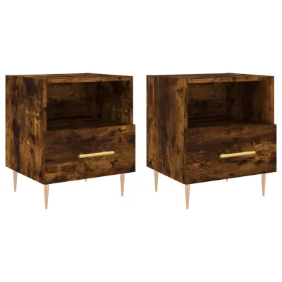 vidaXL Nočna omarica 2 kosa dimljen hrast 40x35x47,5 cm inženirski les