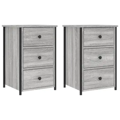 vidaXL Nočna omarica 2 kosa siva sonoma 40x36x60 cm inženirski les
