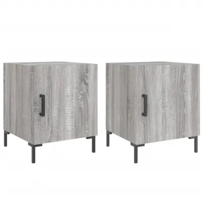 vidaXL Nočna omarica 2 kosa siva sonoma 40x40x50 cm inženirski les