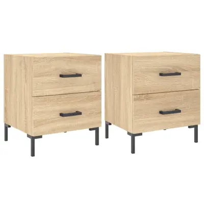vidaXL Nočna omarica 2 kosa sonoma hrast 40x35x47,5 cm inženirski les