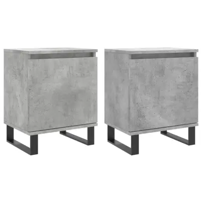 vidaXL Nočna omarica 2 kosa betonsko siva 40x30x50 cm inženirski les