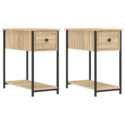 vidaXL Nočna omarica 2 kosa sonoma hrast 30x60x60 cm inženirski les