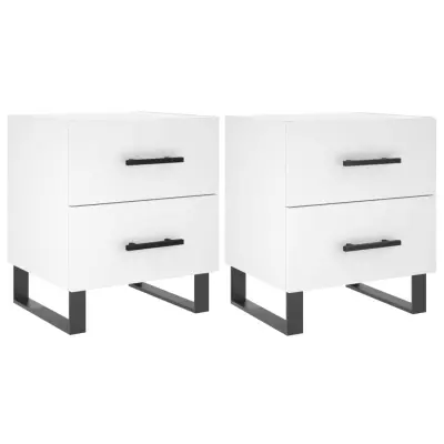vidaXL Nočna omarica 2 kosa bela 40x35x47,5 cm inženirski les