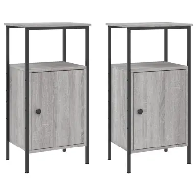 vidaXL Nočna omarica 2 kosa siva sonoma 41x31x80 cm inženirski les