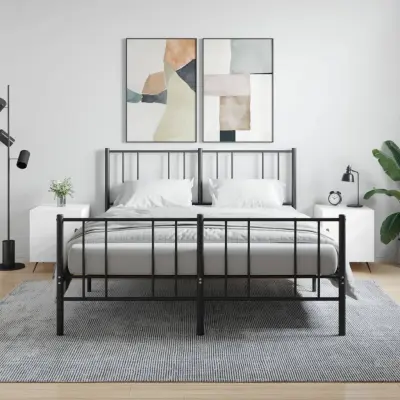 vidaXL Nočna omarica 2 kosa visok sijaj bela 40x40x50cm inženirski les