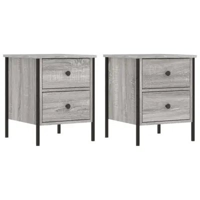 vidaXL Nočna omarica 2 kosa siva sonoma 40x42x50 cm inženirski les