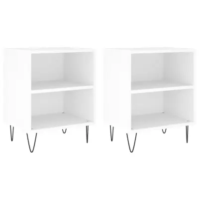 vidaXL Nočna omarica 2 kosa bela 40x30x50 cm inženirski les