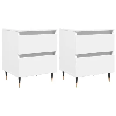 vidaXL Nočna omarica 2 kosa bela 40x35x50 cm inženirski les