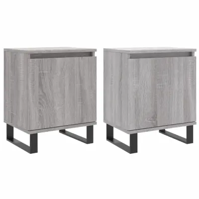 vidaXL Nočna omarica 2 kosa siva sonoma 40x30x50 cm inženirski les