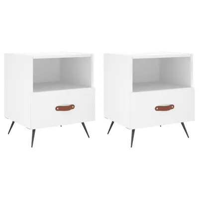 vidaXL Nočna omarica 2 kosa bela 40x35x47,5 cm inženirski les