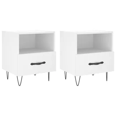 vidaXL Nočna omarica 2 kosa bela 40x35x47,5 cm inženirski les