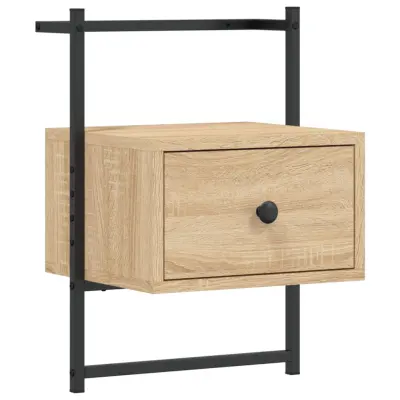 vidaXL Stenska nočna omarica sonoma hrast 35x30x51 cm inženirski les