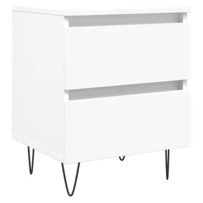 vidaXL Nočna omarica bela 40x35x50 cm inženirski les