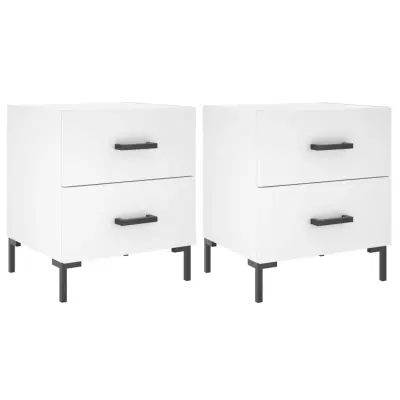 vidaXL Nočna omarica 2 kosa bela 40x35x47,5 cm inženirski les