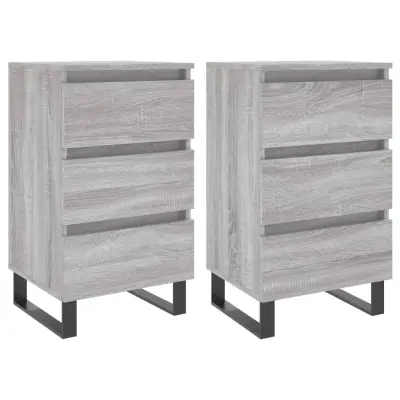 vidaXL Nočna omarica 2 kosa siva sonoma 40x35x69 cm inženirski les