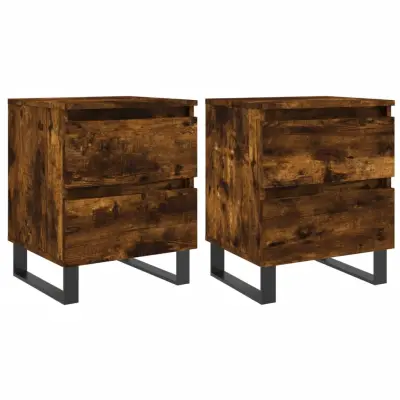 vidaXL Nočna omarica 2 kosa dimljen hrast 40x35x50 cm inženirski les