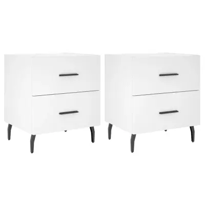 vidaXL Nočna omarica 2 kosa bela 40x35x47,5 cm inženirski les