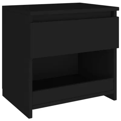vidaXL Nočna omarica črna 40x30x39 cm iverna plošča