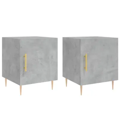 vidaXL Nočna omarica 2 kosa betonsko siva 40x40x50 cm inženirski les