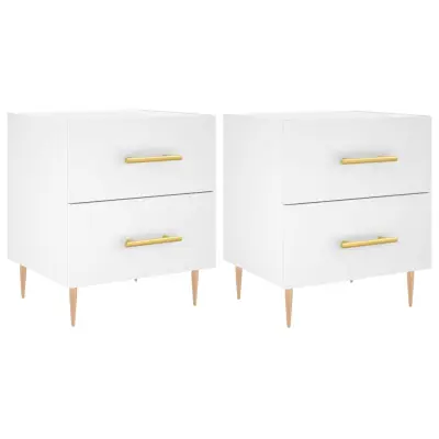 vidaXL Nočna omarica 2 kosa bela 40x35x47,5 cm inženirski les