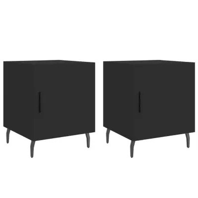 vidaXL Nočna omarica 2 kosa črna 40x40x50 cm inženirski les