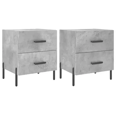 vidaXL Nočna omarica 2 kosa betonsko siva 40x35x47,5 cm inženirski les