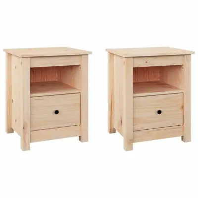 vidaXL Nočna omarica 2 kosa 40x35x49 cm trdna borovina