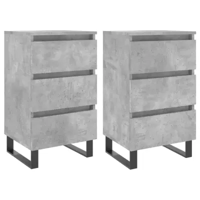 vidaXL Nočna omarica 2 kosa betonsko siva 40x35x69 cm inženirski les
