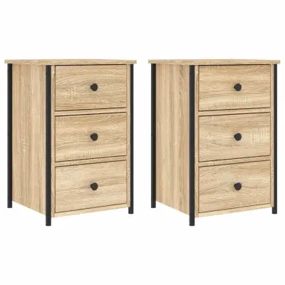 vidaXL Nočna omarica 2 kosa sonoma hrast 40x36x60 cm inženirski les
